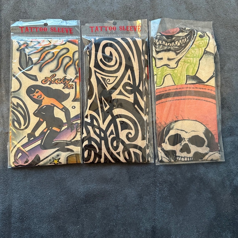 Set of 3 New, tattoo sleeves , different designs